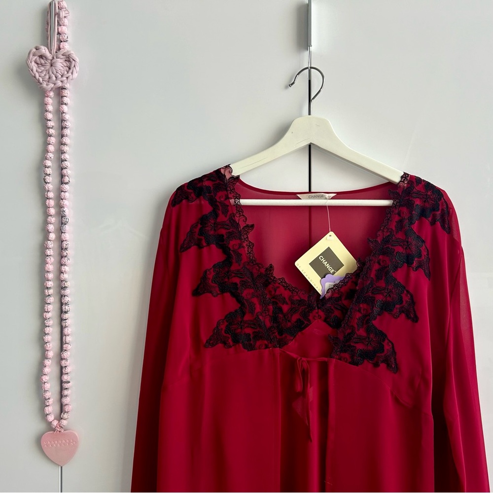 CHANGE Scandinavia Polyamide Nightie & Chemise Set XL Red Robe Loungewear
